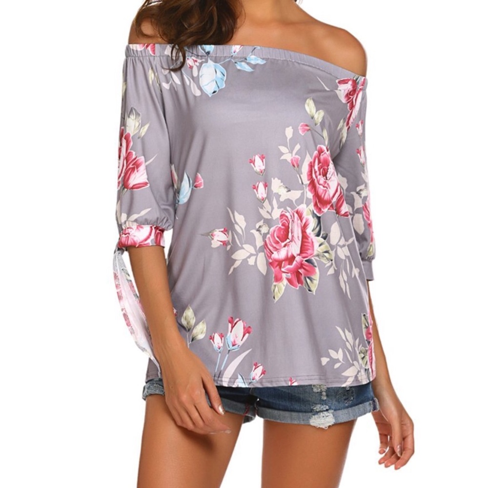 3/4 Sleeve, Off the Shoulder Blouse - Picture 2 of 7